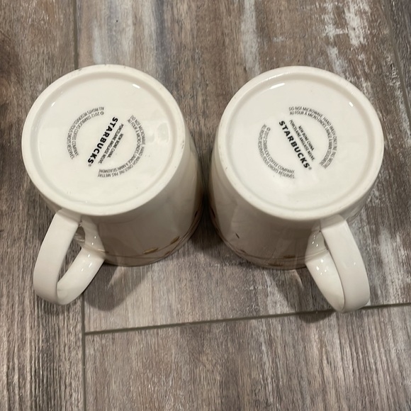 Starbucks Holiday 2012 Bone China Gold Coffee Mug Set - Picture 2 of 6